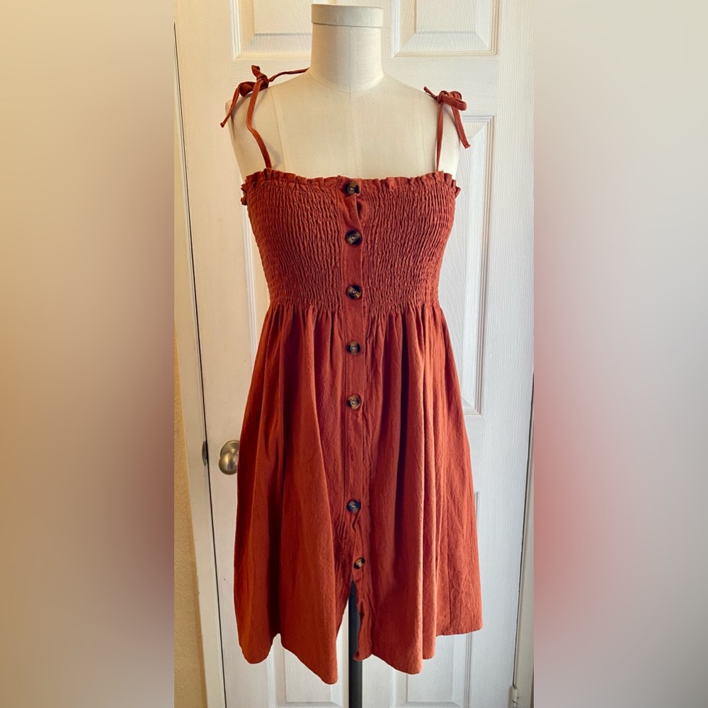 Rust sundress tie straps